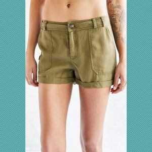 BDG Army Green Tencel Harper Soft Cargo Shorts